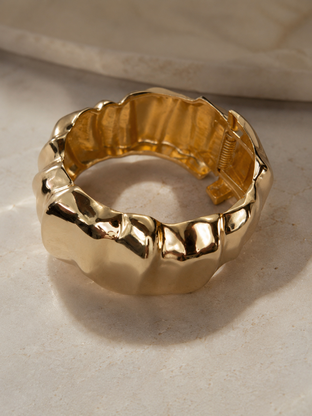 Wavy Stainless Steel Statement Bangle