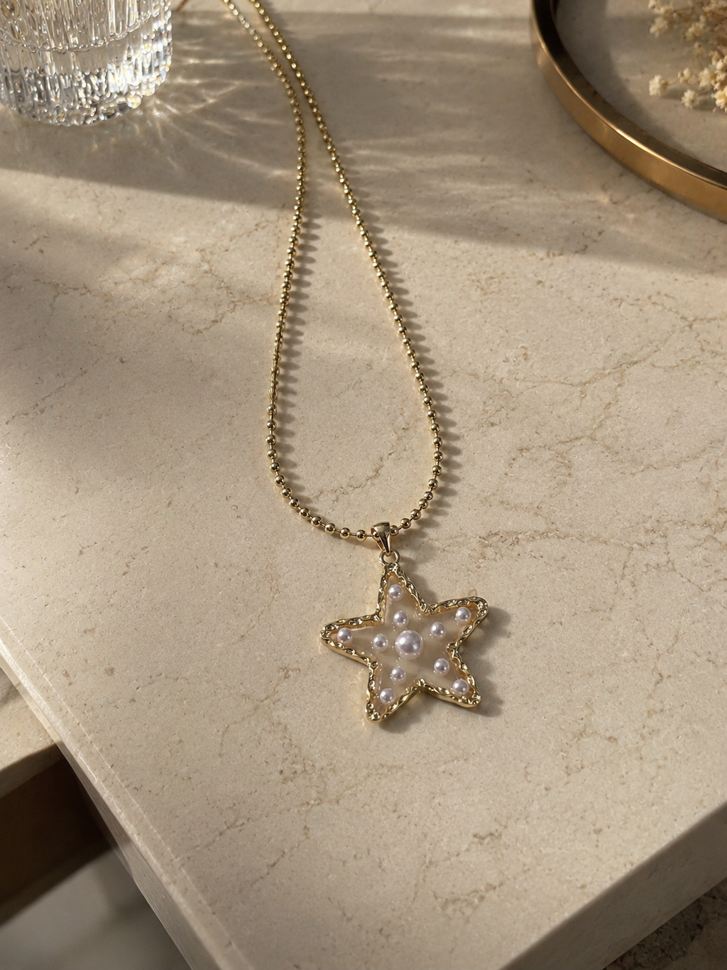 Coastal Pearl Star Necklace