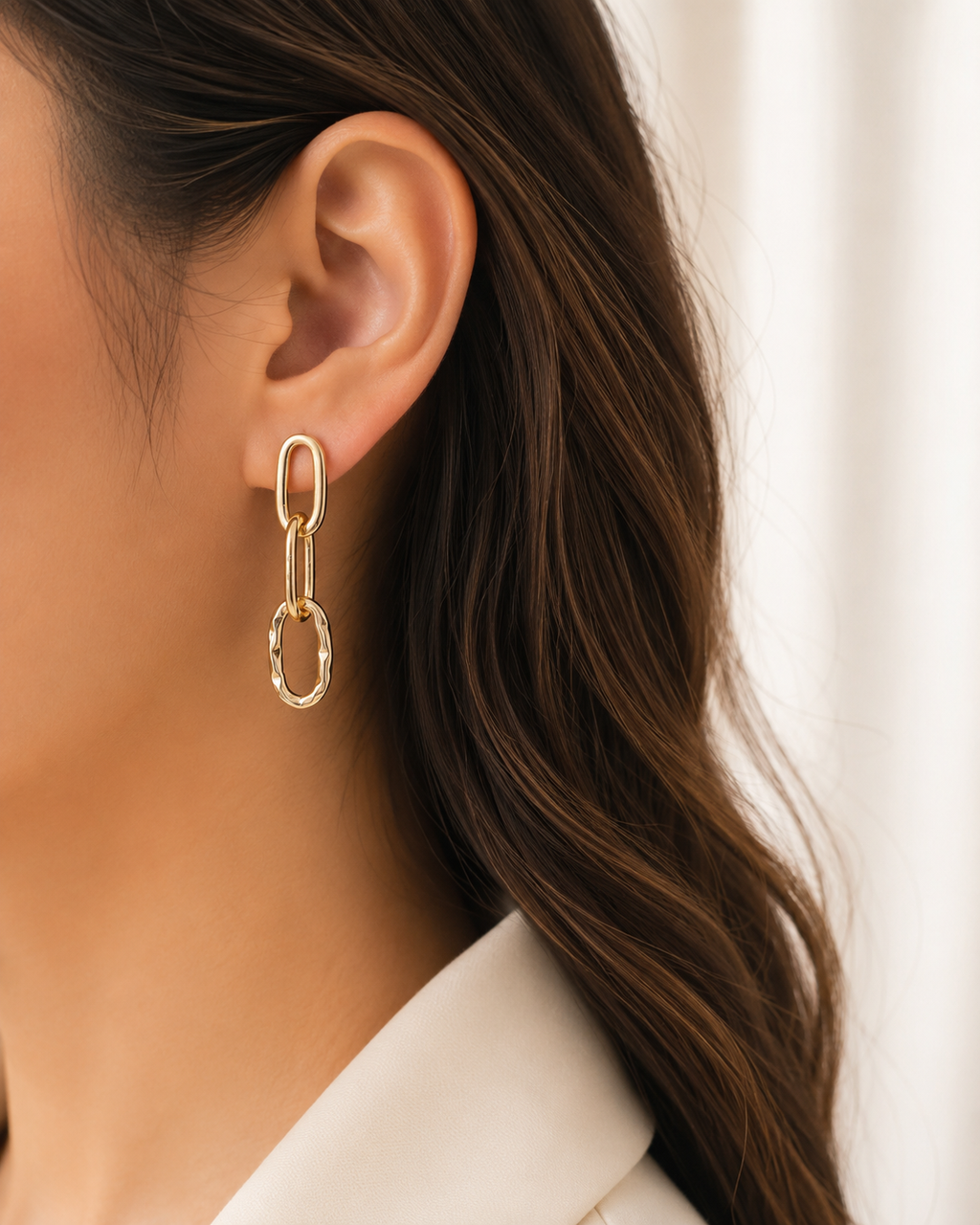 Elegant Gold Plated Geometric Drop Earrings