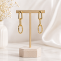 Elegant Gold Plated Geometric Drop Earrings