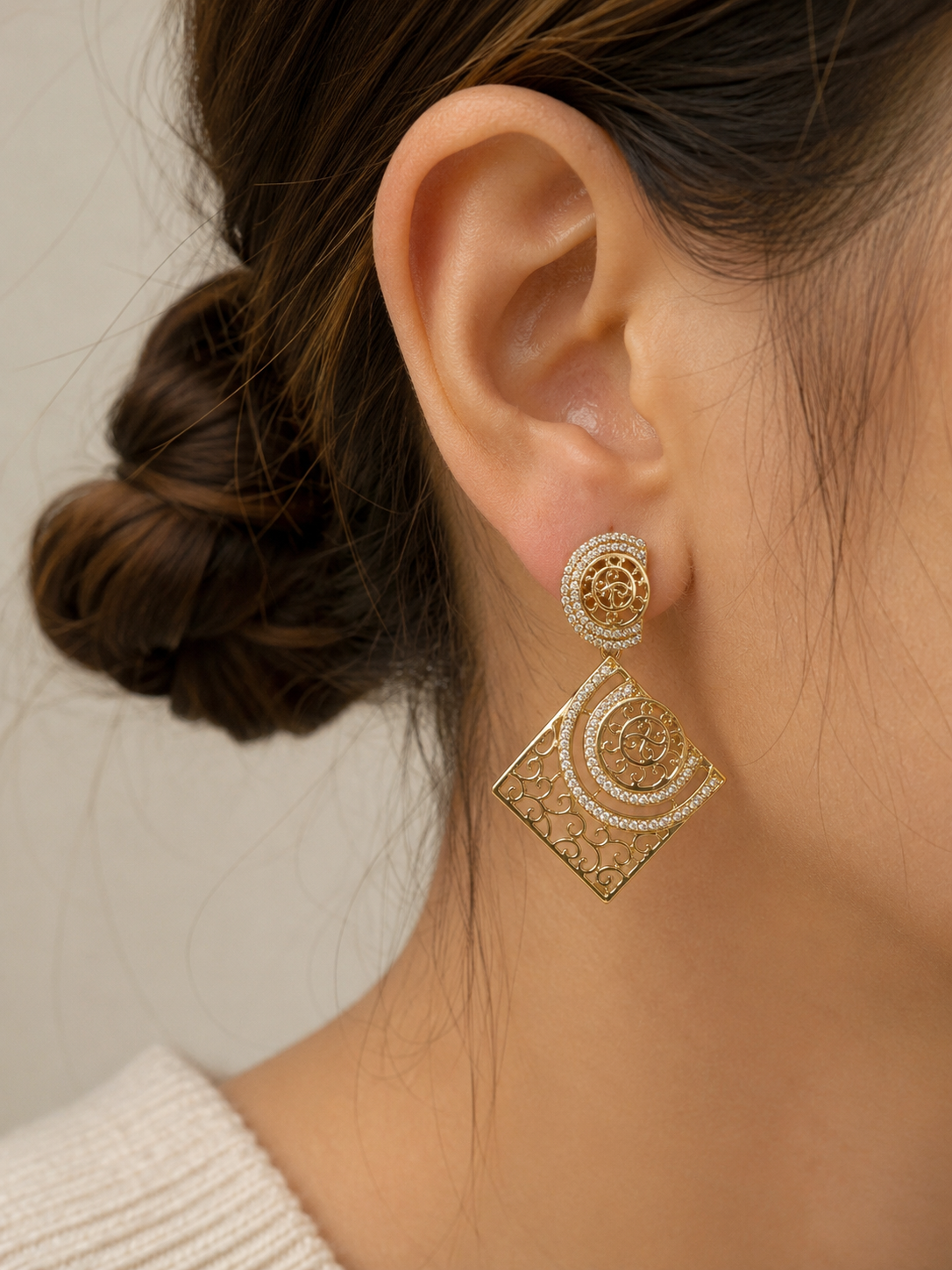 Gold Plated Drop Earrings