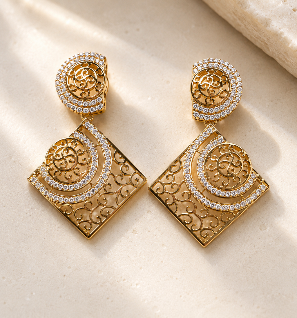 Gold Plated Drop Earrings