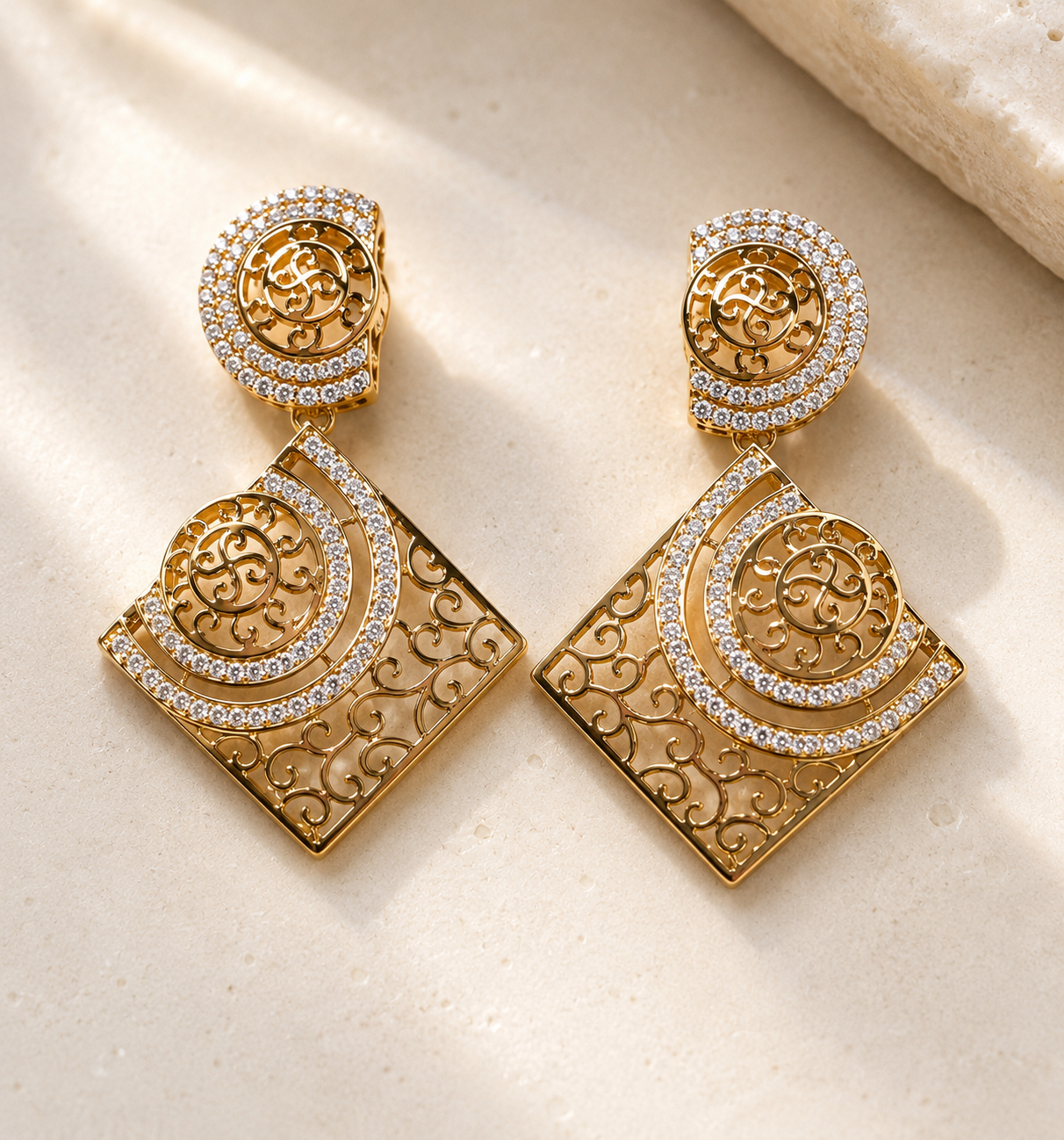 Gold Plated Drop Earrings