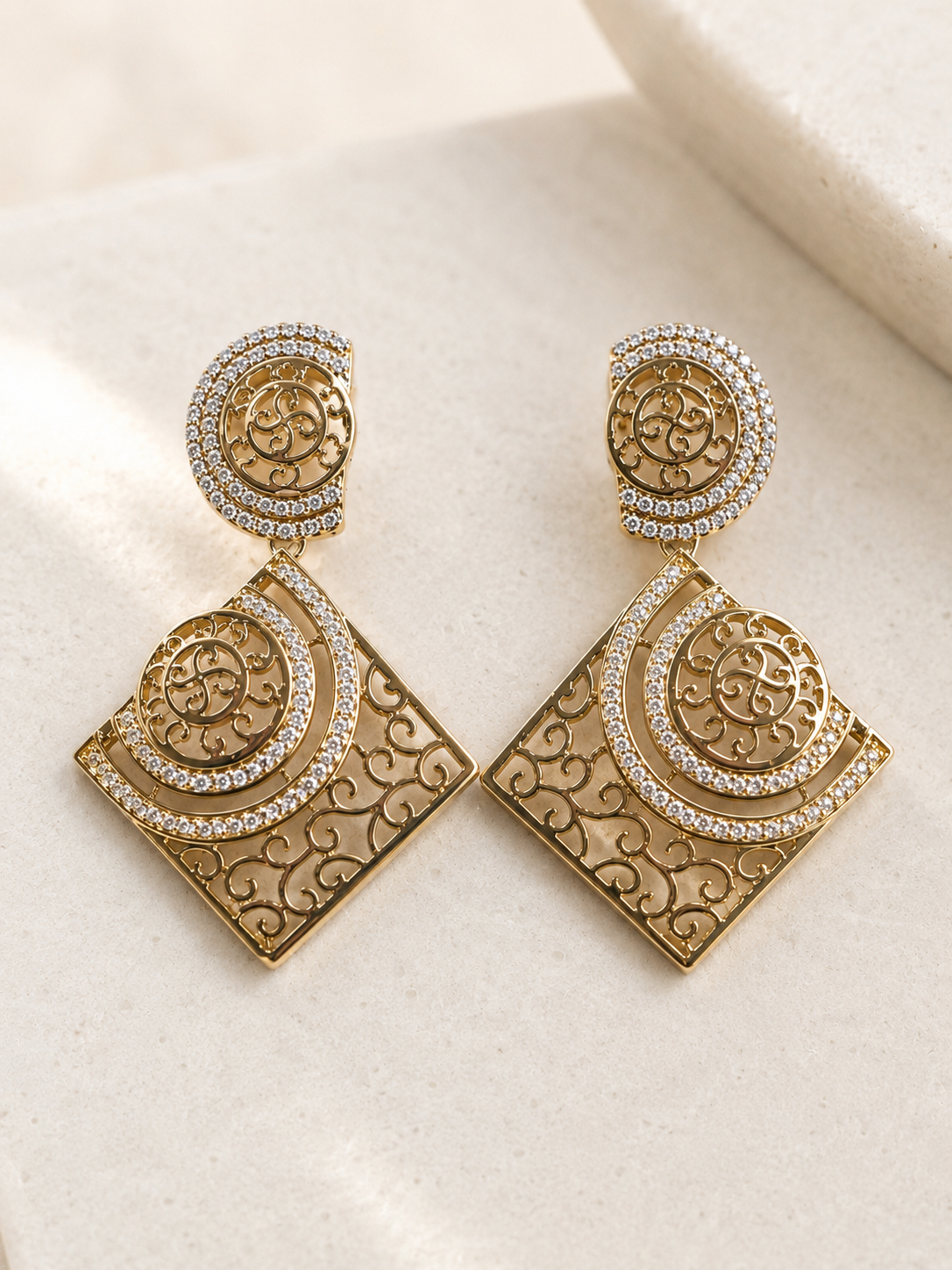 Gold Plated Drop Earrings