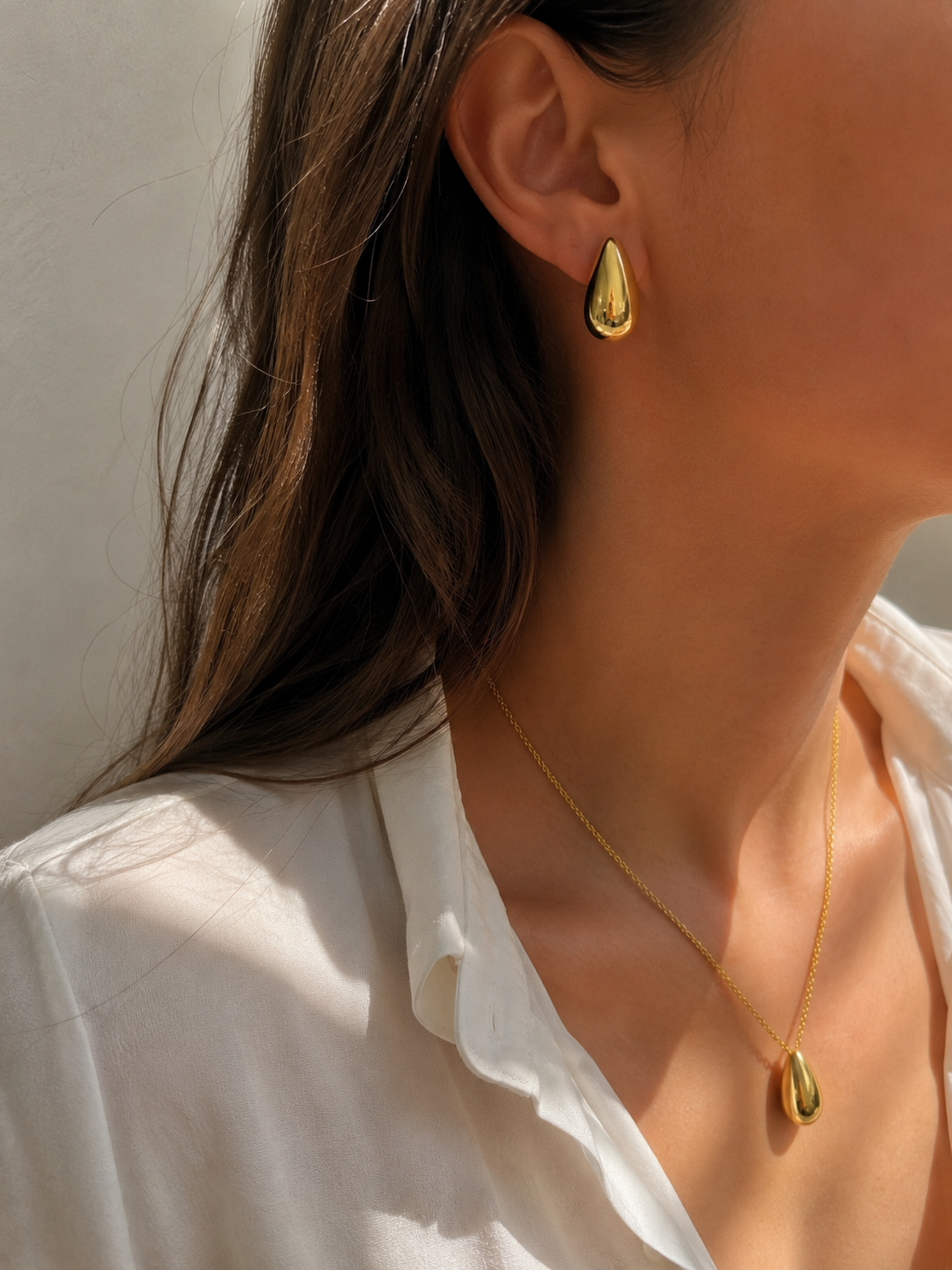 Stainless Steel Teardrop Jewelry Set