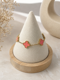 Pink Clover Stainless Steel Ladies Bracelet