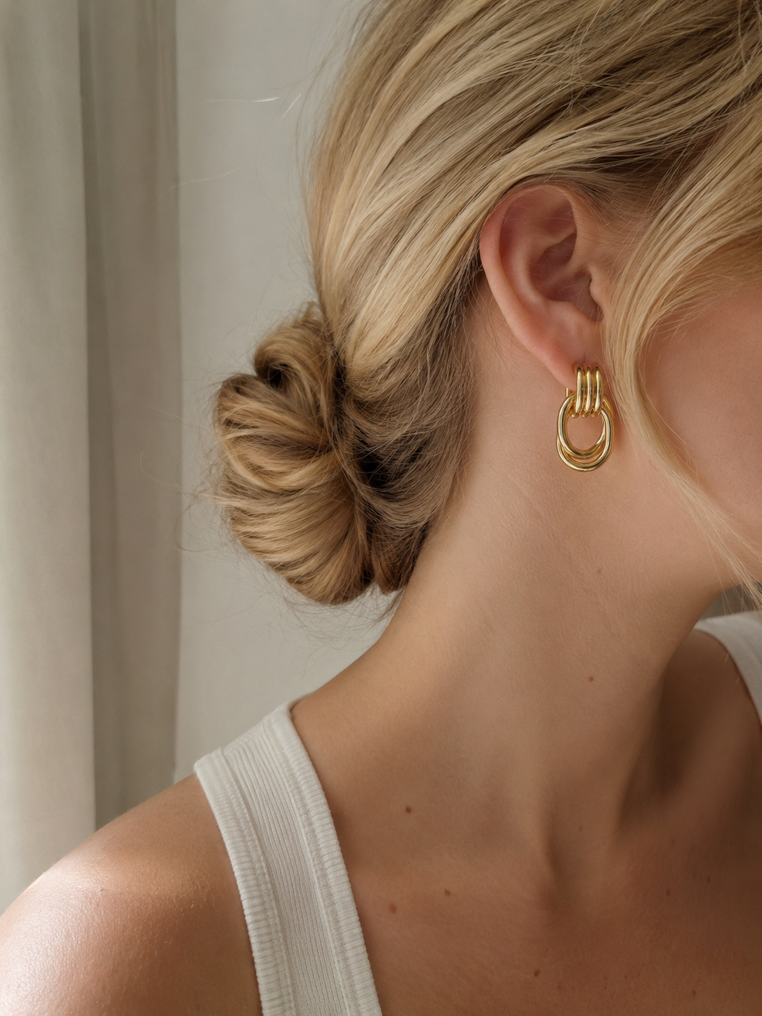Stainless Steel Double Hoop Earrings