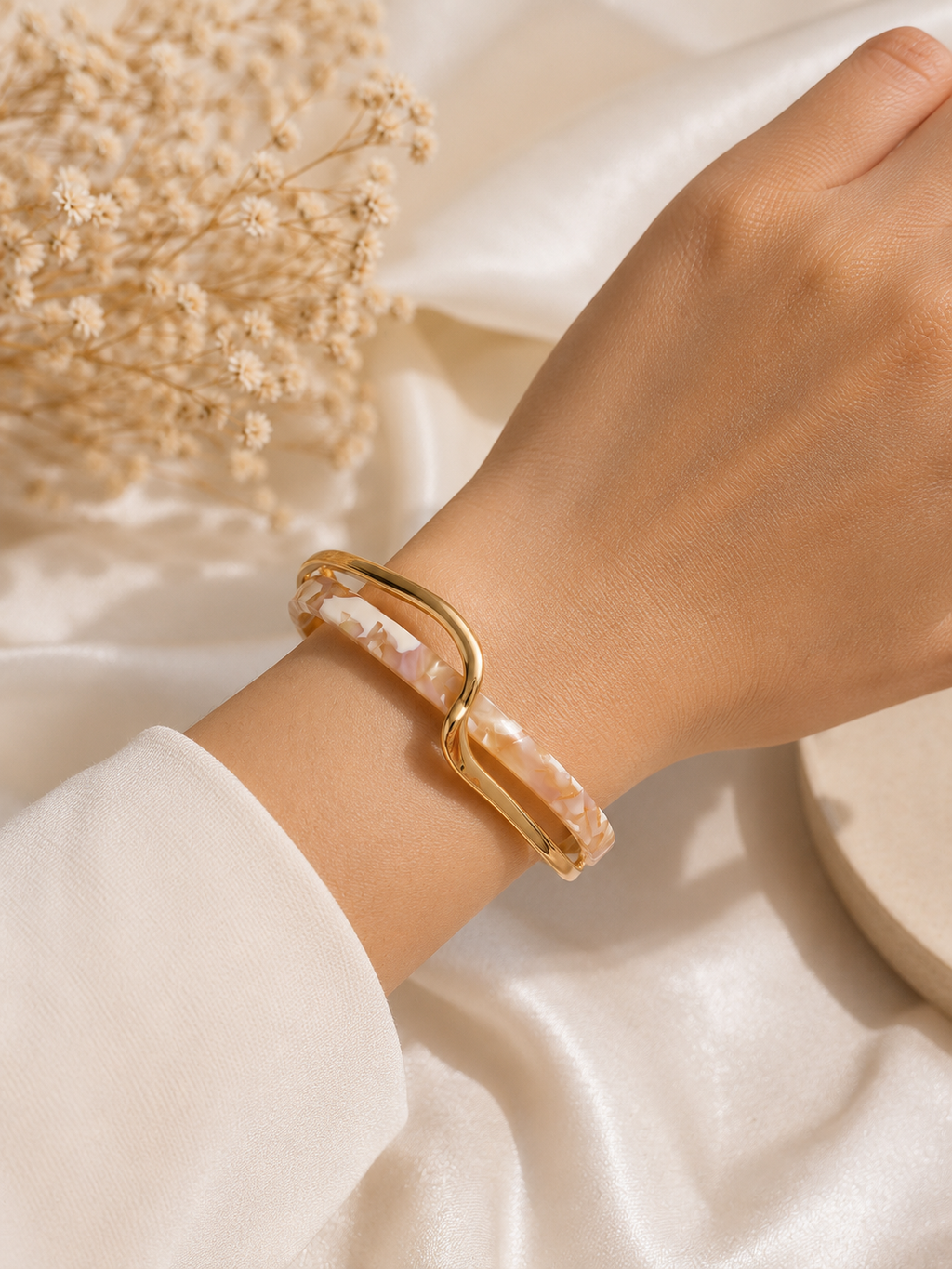 Gold-Tone Acrylic Cuff Bracelet