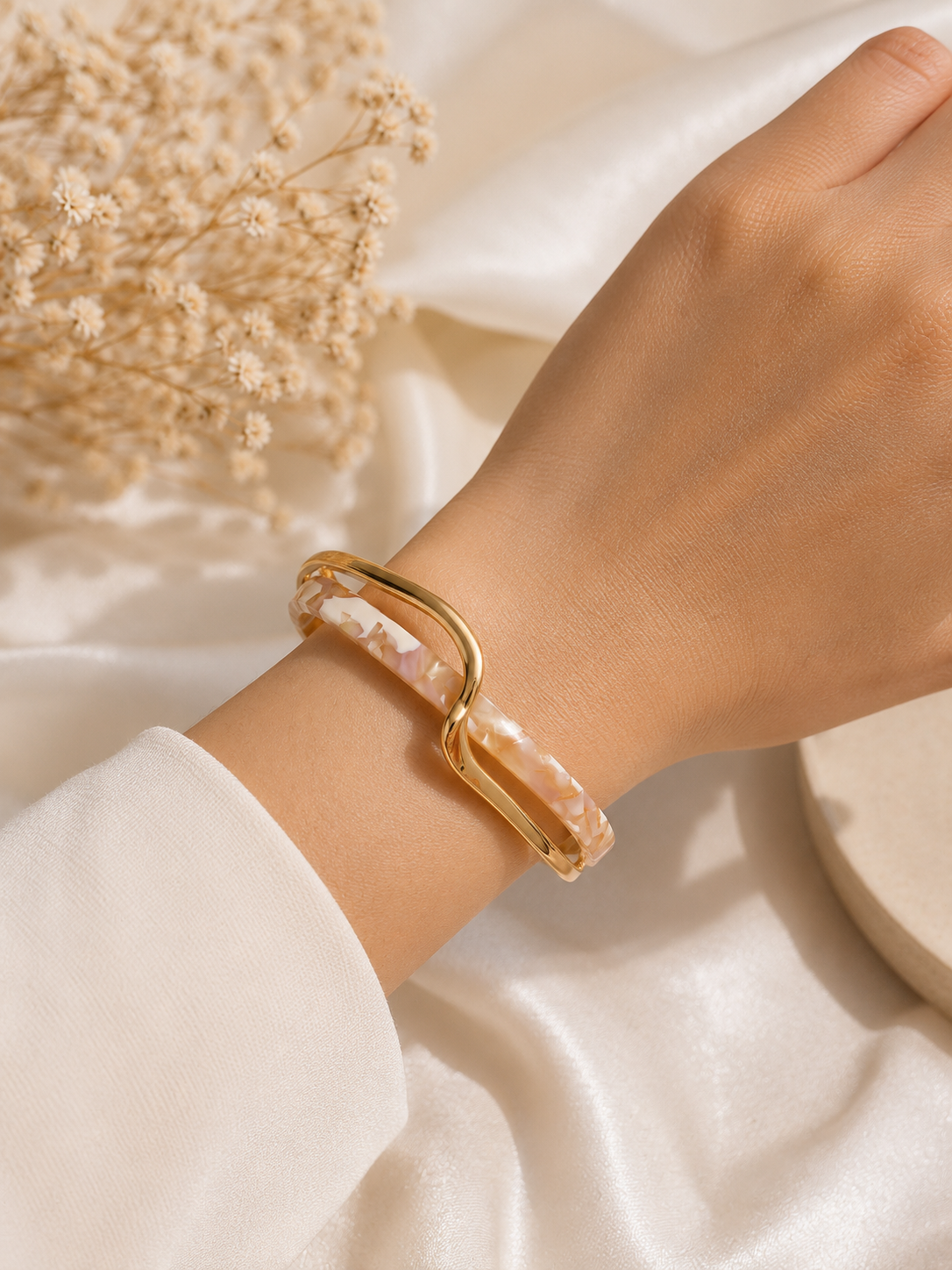 Gold-Tone Acrylic Cuff Bracelet