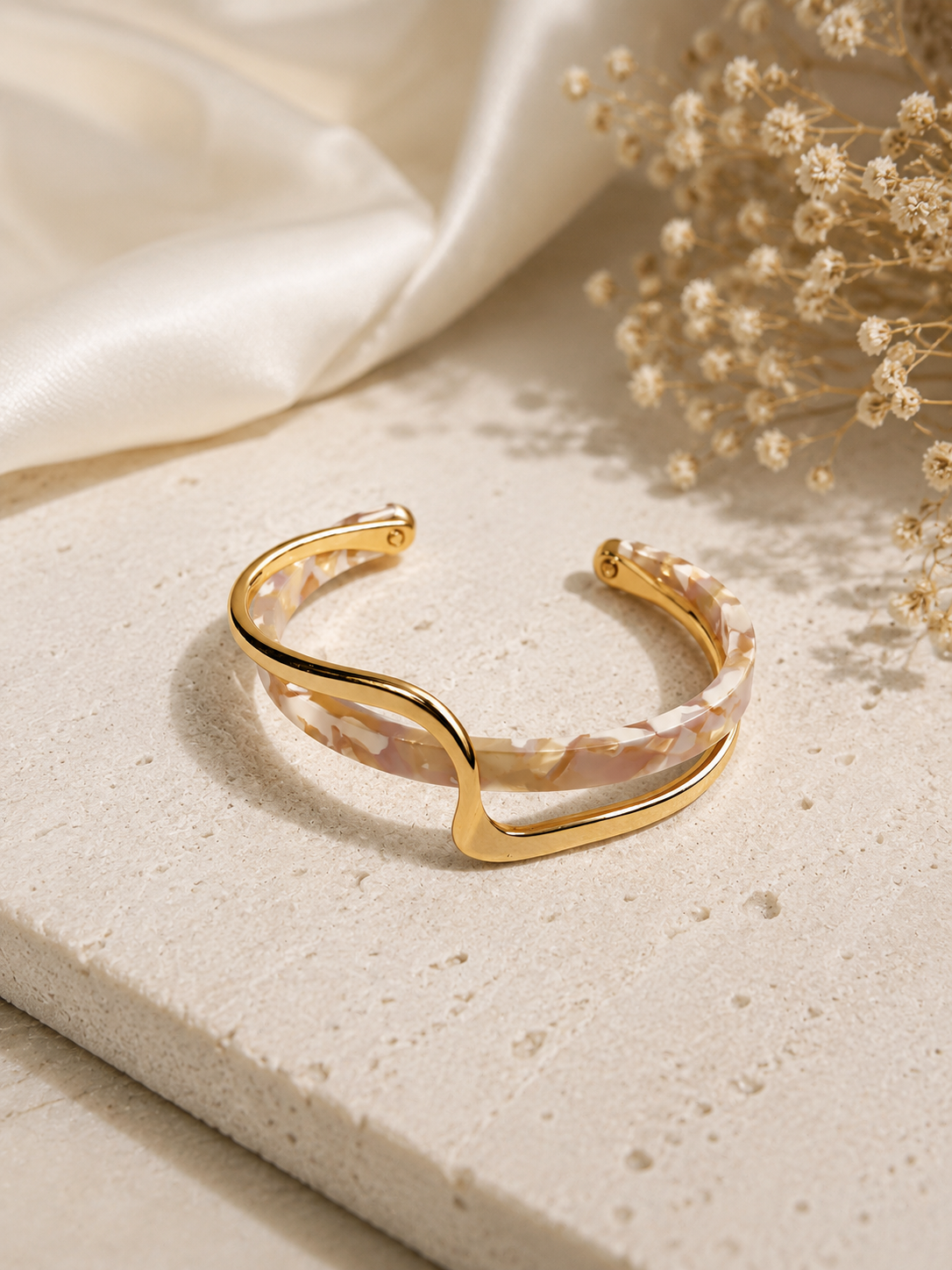 Gold-Tone Acrylic Cuff Bracelet