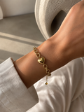Golden tone Stainless Steel heart Bracelet