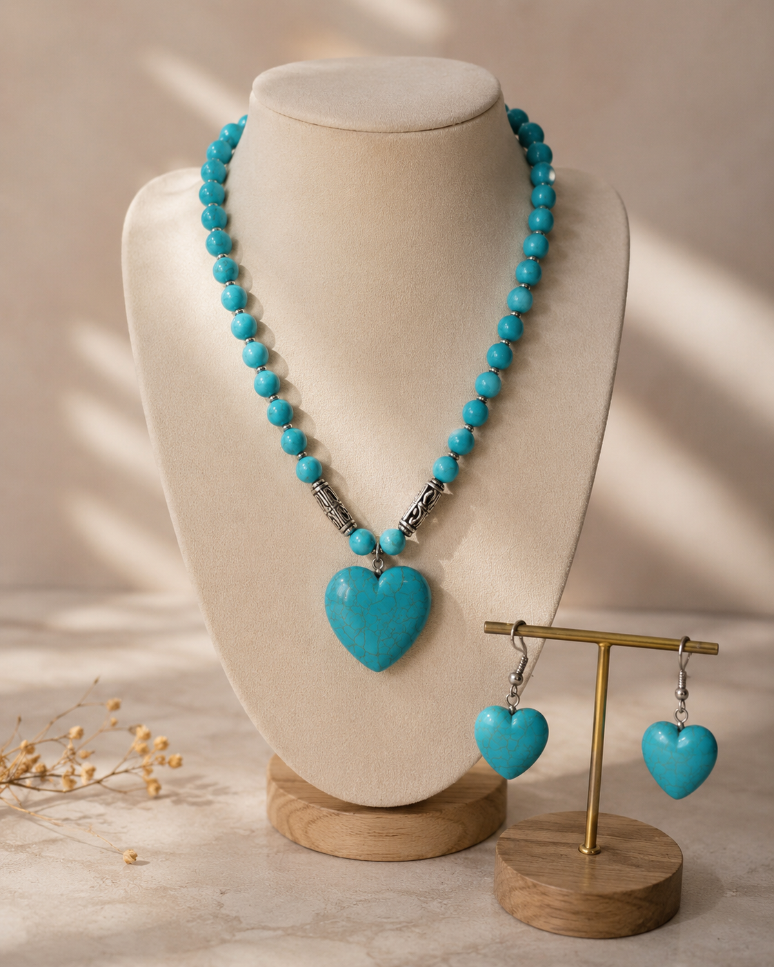 Turquoise Heart Jewelry Set