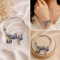 Elegant silver-tone charm bracelet