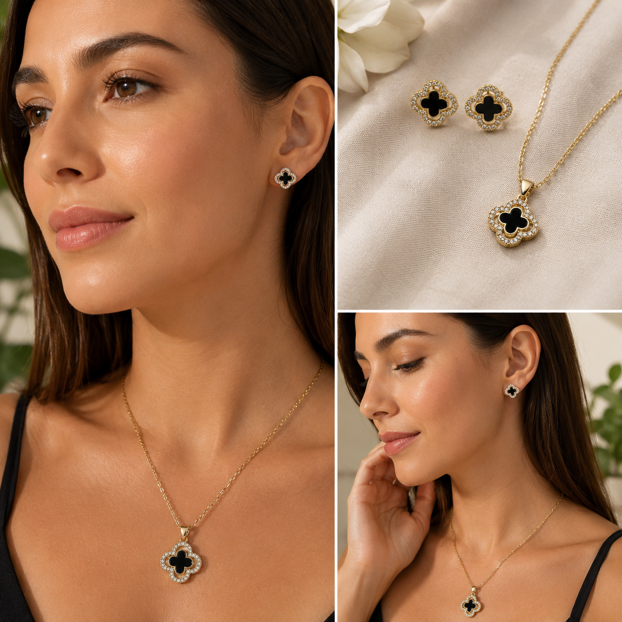 Black Clover Stainless Steel Jewelry Set