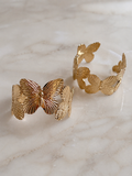 Gold Plated Butterfly Ladies Bangle Bracelet