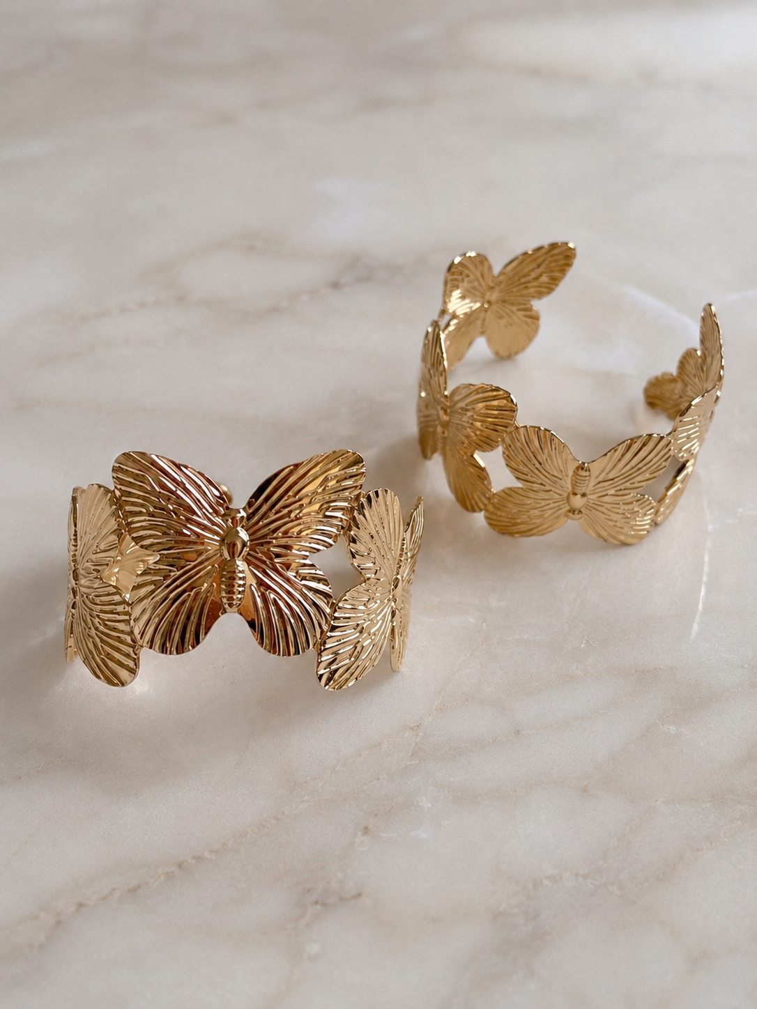 Gold Plated Butterfly Ladies Bangle Bracelet