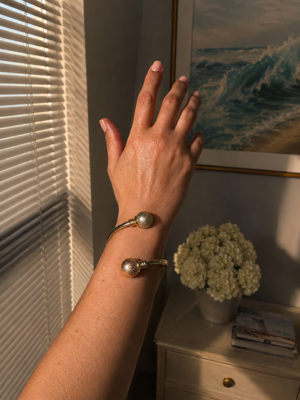 Two-Tone Gold plated Open Cuff Bracelet