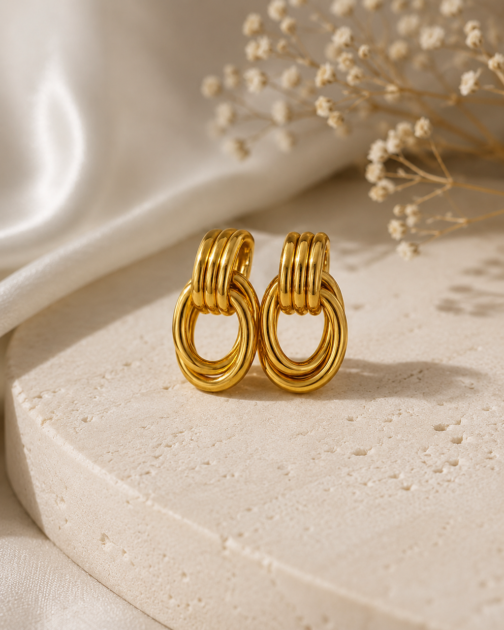 Stainless Steel Double Hoop Earrings
