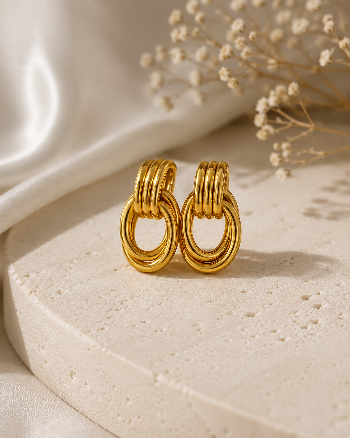 Stainless Steel Double Hoop Earrings