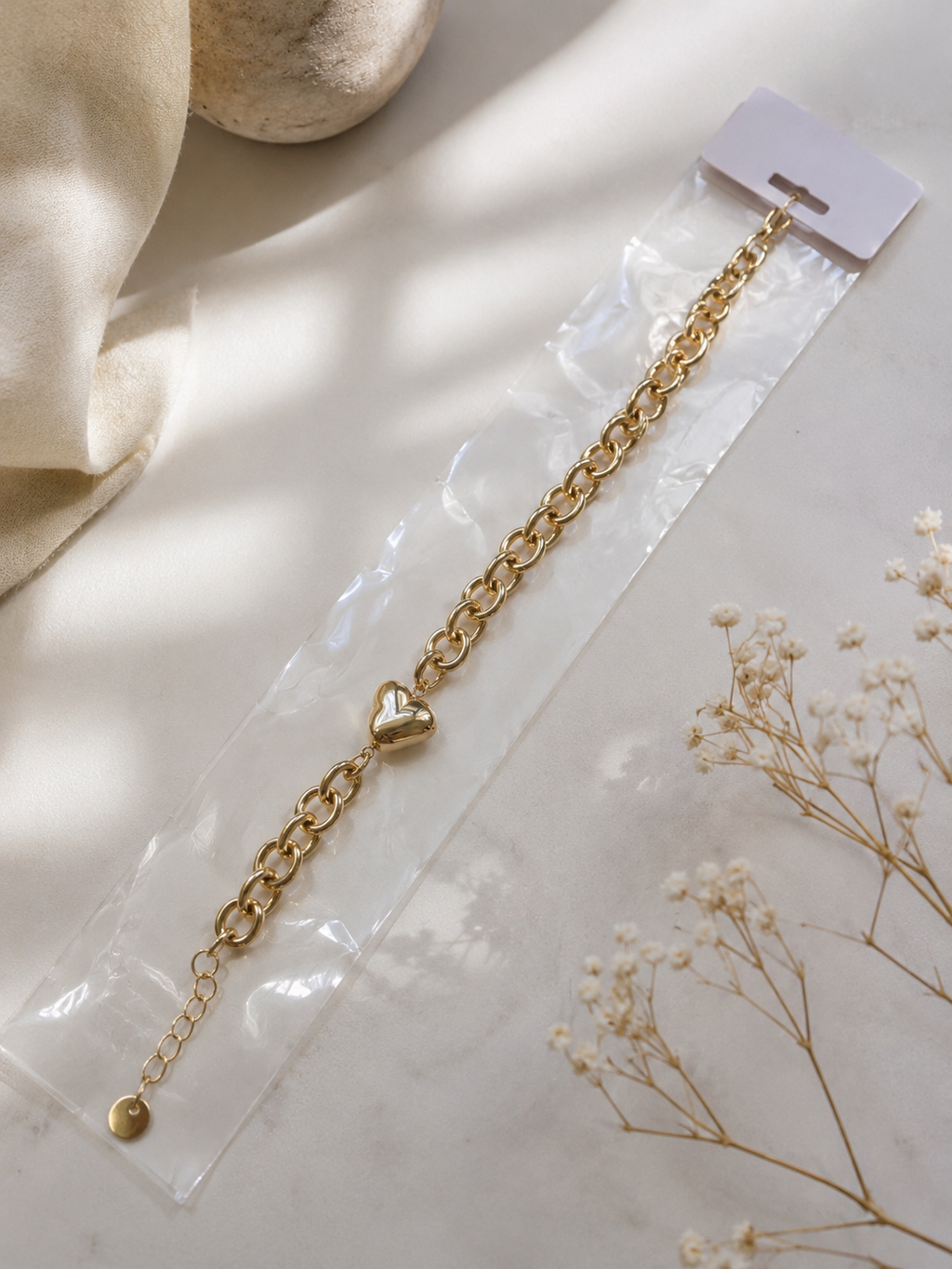 Golden tone Stainless Steel heart Bracelet