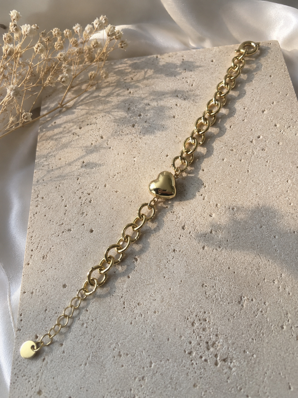 Golden tone Stainless Steel heart Bracelet