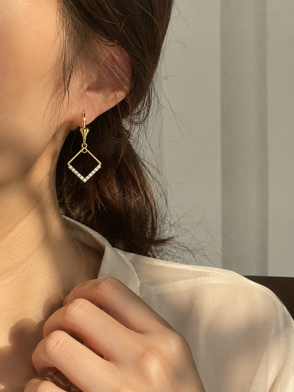 Square Gold-Plated earrings